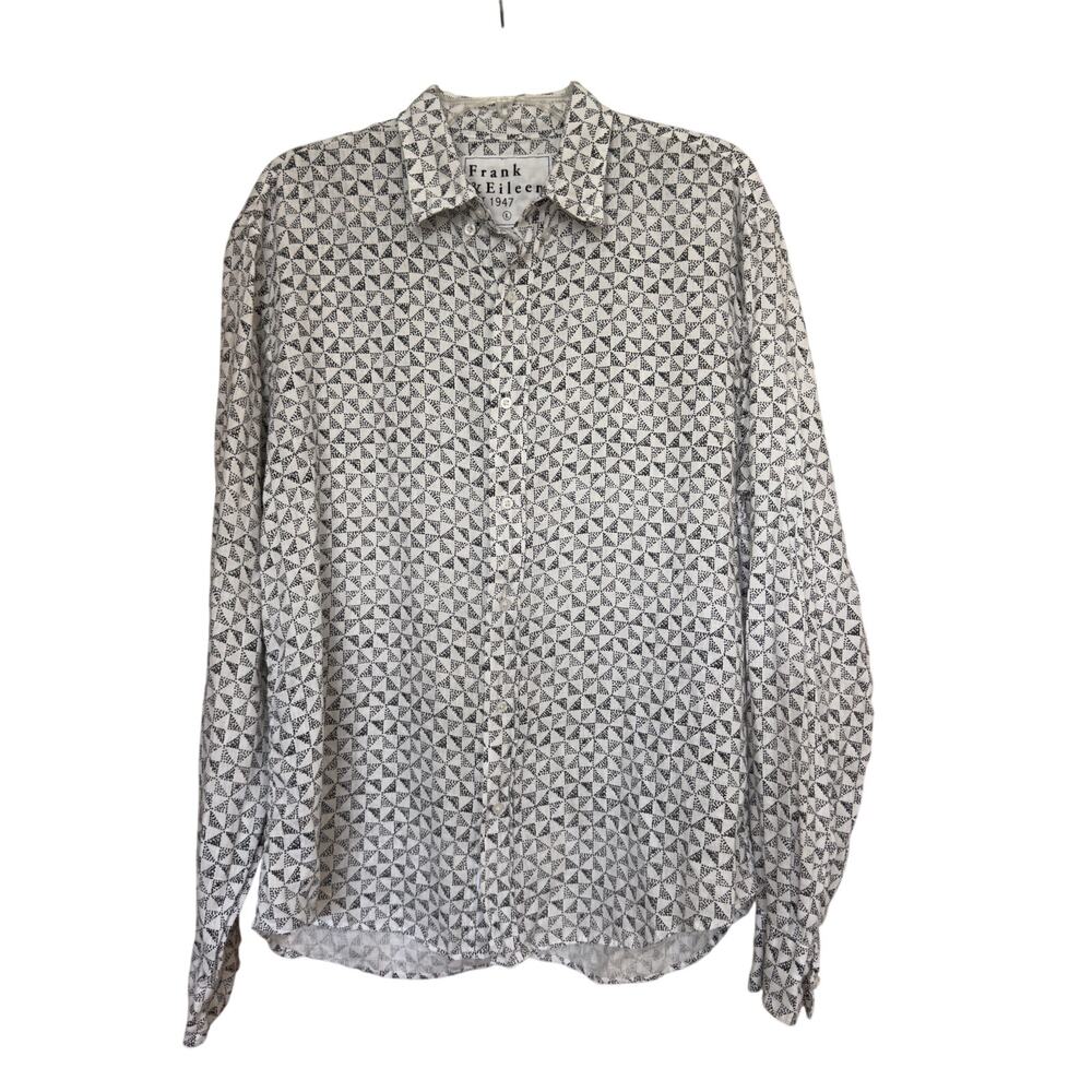 Frank & Eileen Finbar Linen Long Sleeve Button Up Shirt Size Large